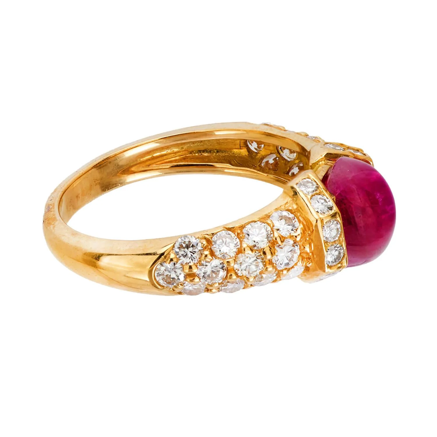 Estate French 18k Ruby and Diamond Ring - Image 3
