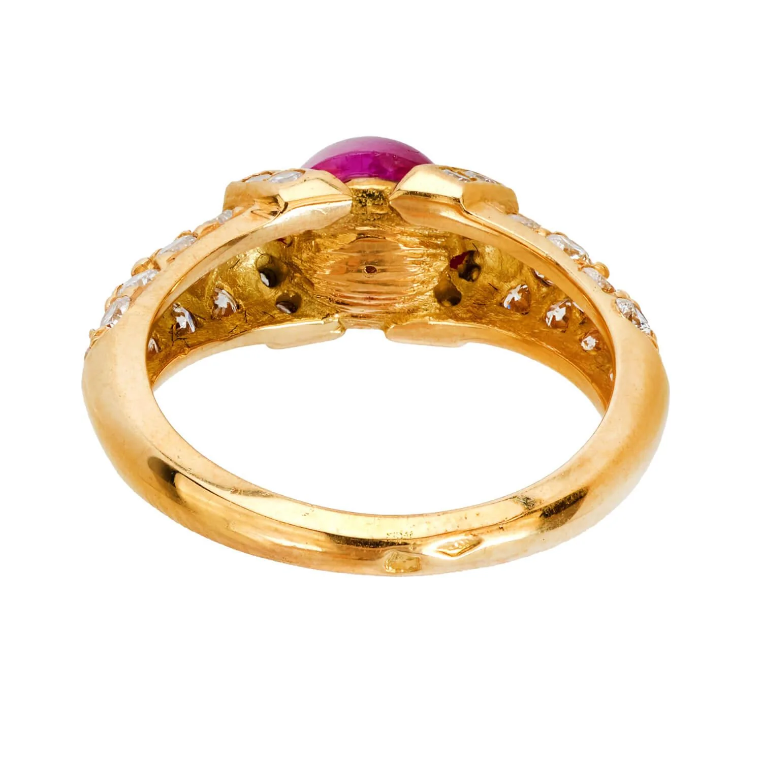 Estate French 18k Ruby and Diamond Ring - Image 4
