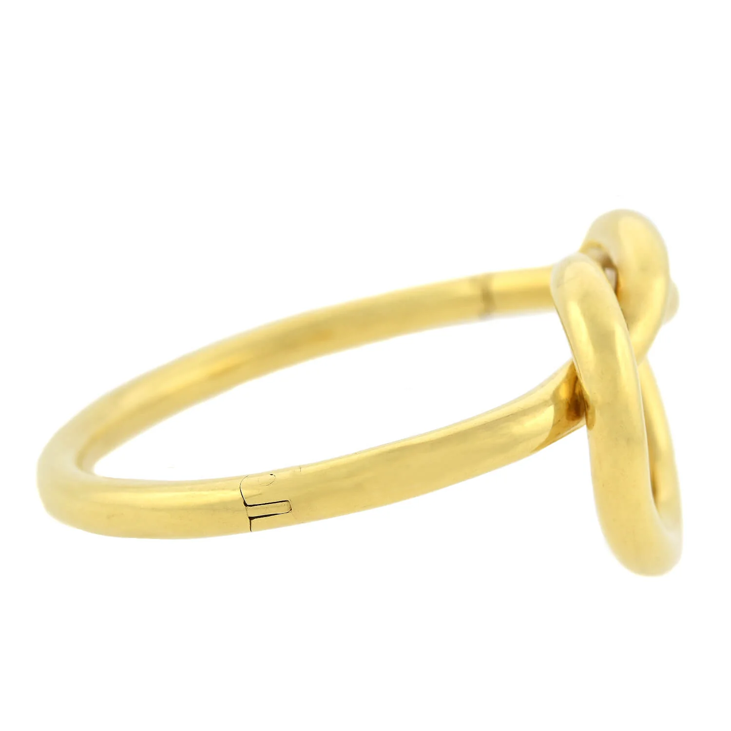 Vintage 18kt Yellow Gold Love Knot Bangle Bracelet - Image 4