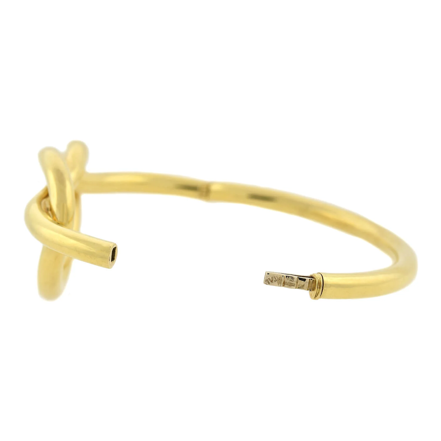 Vintage 18kt Yellow Gold Love Knot Bangle Bracelet - Image 6