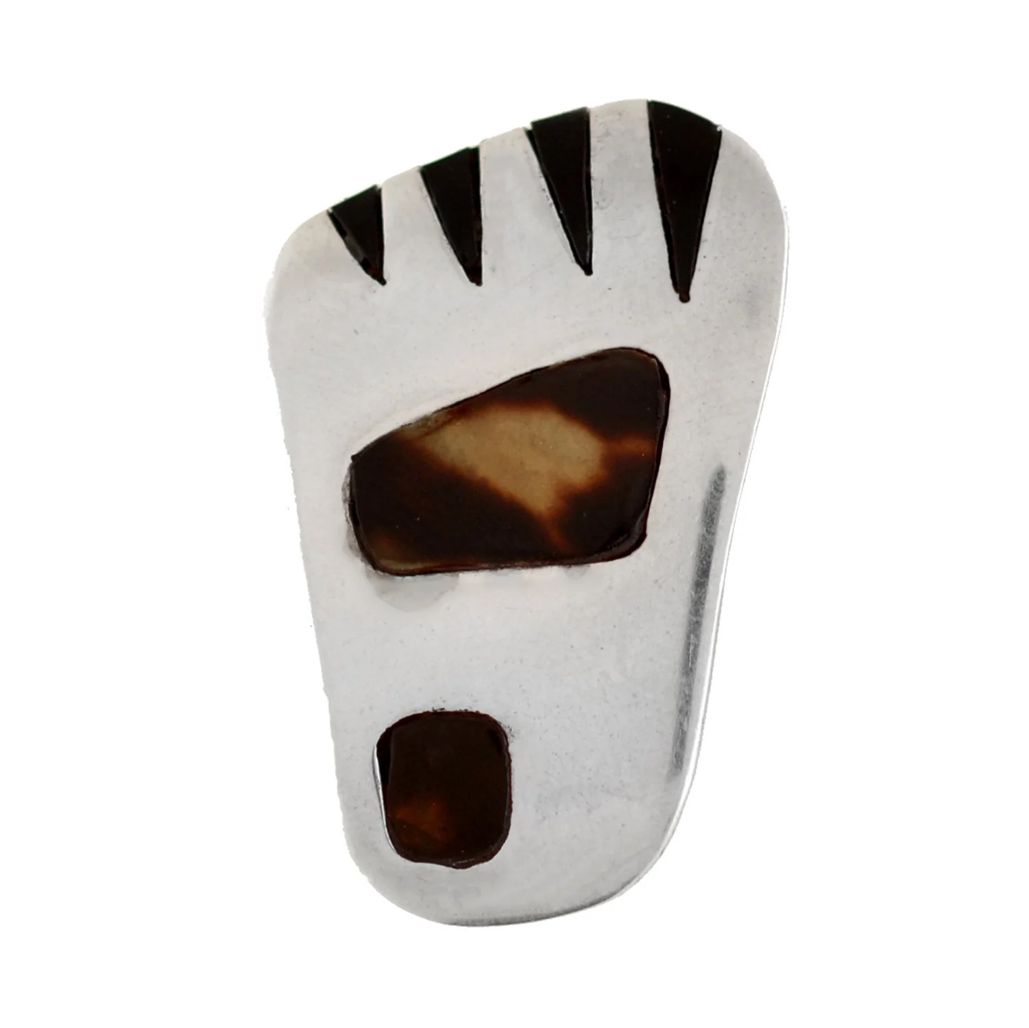 Vintage Mexican Taxco Sterling Tortoise Shell "Feet" Clip Earrings - Image 2