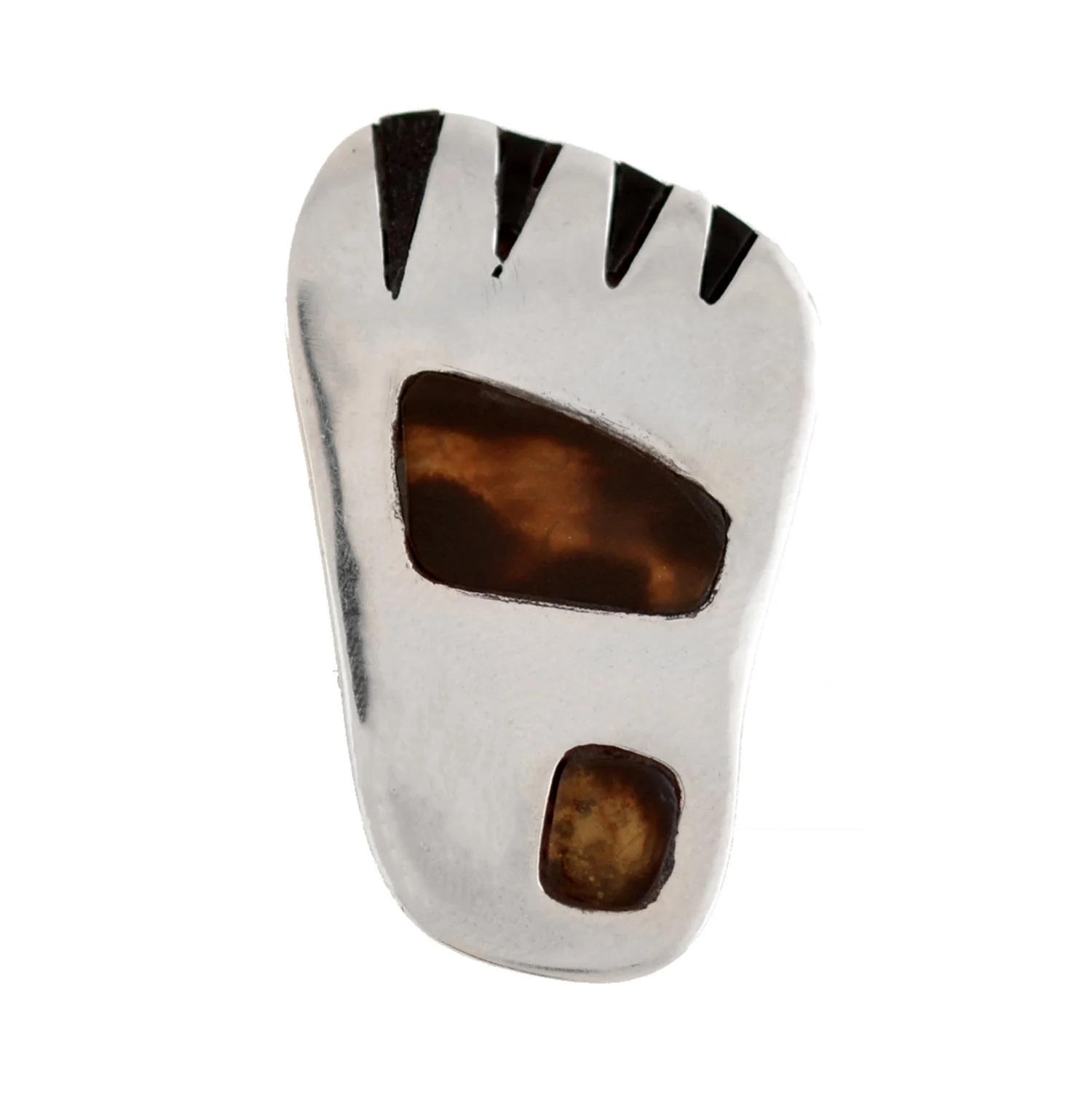 Vintage Mexican Taxco Sterling Tortoise Shell "Feet" Clip Earrings - Image 3