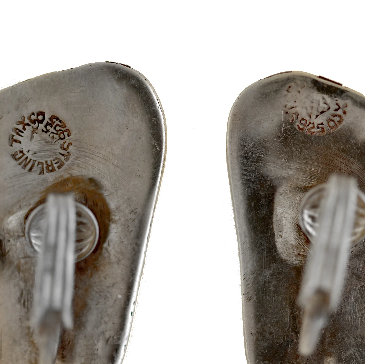 Vintage Mexican Taxco Sterling Tortoise Shell "Feet" Clip Earrings - Image 5