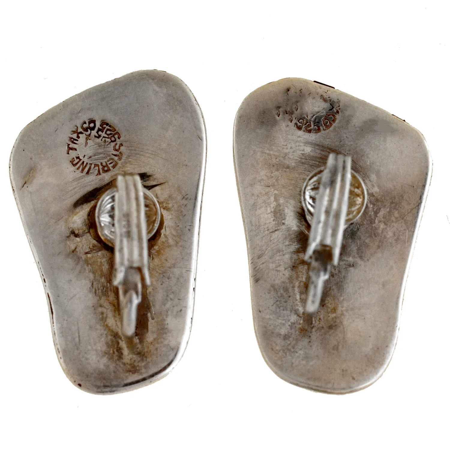 Vintage Mexican Taxco Sterling Tortoise Shell "Feet" Clip Earrings - Image 6