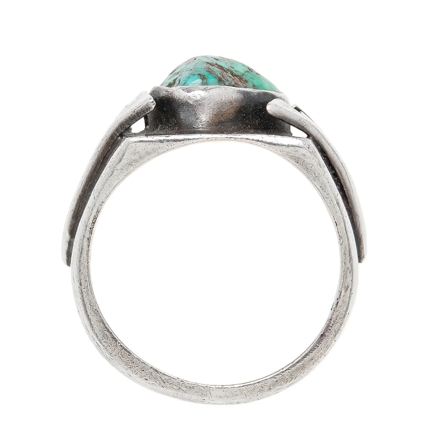 Vintage Pawn Silver & Turquoise Ring - Image 3