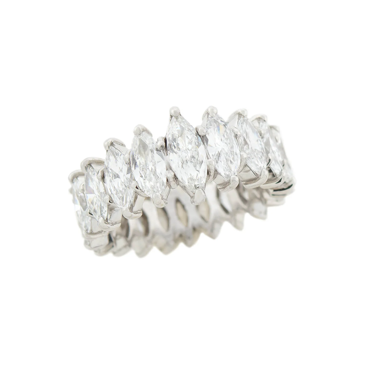 Vintage Platinum Marquise Diamond Eternity Band 7.00ctw - Image 4
