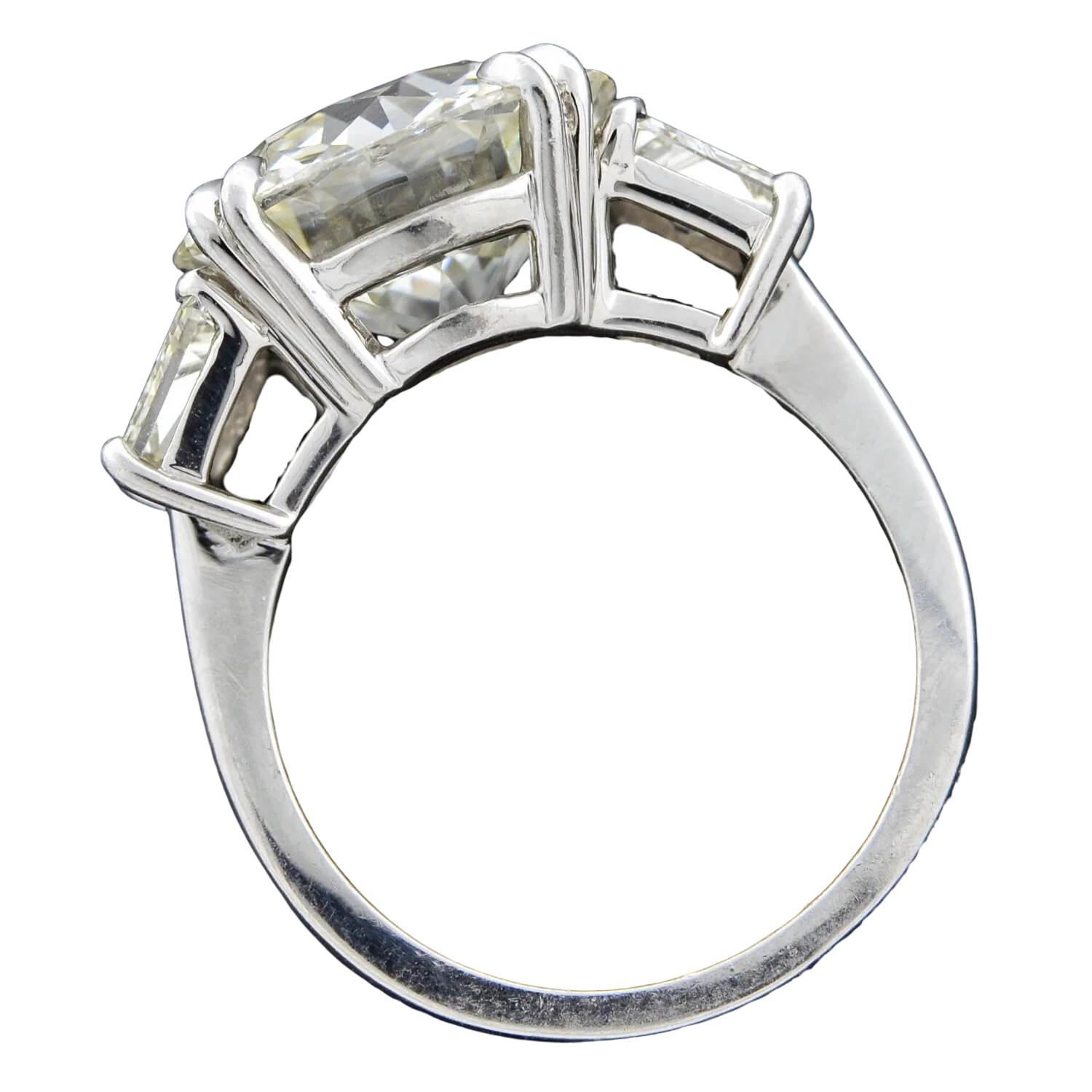 Vintage Platinum Old European Cut Diamond Engagement Ring 6.29ct center - Image 4