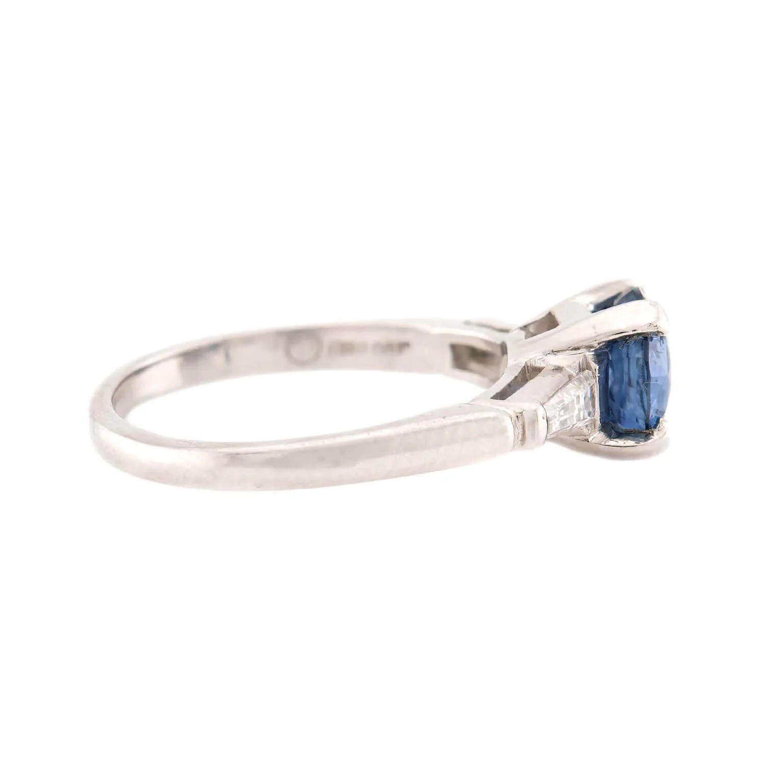 Vintage Platinum Sapphire and Diamond Engagement Ring 1.25ct - Image 3