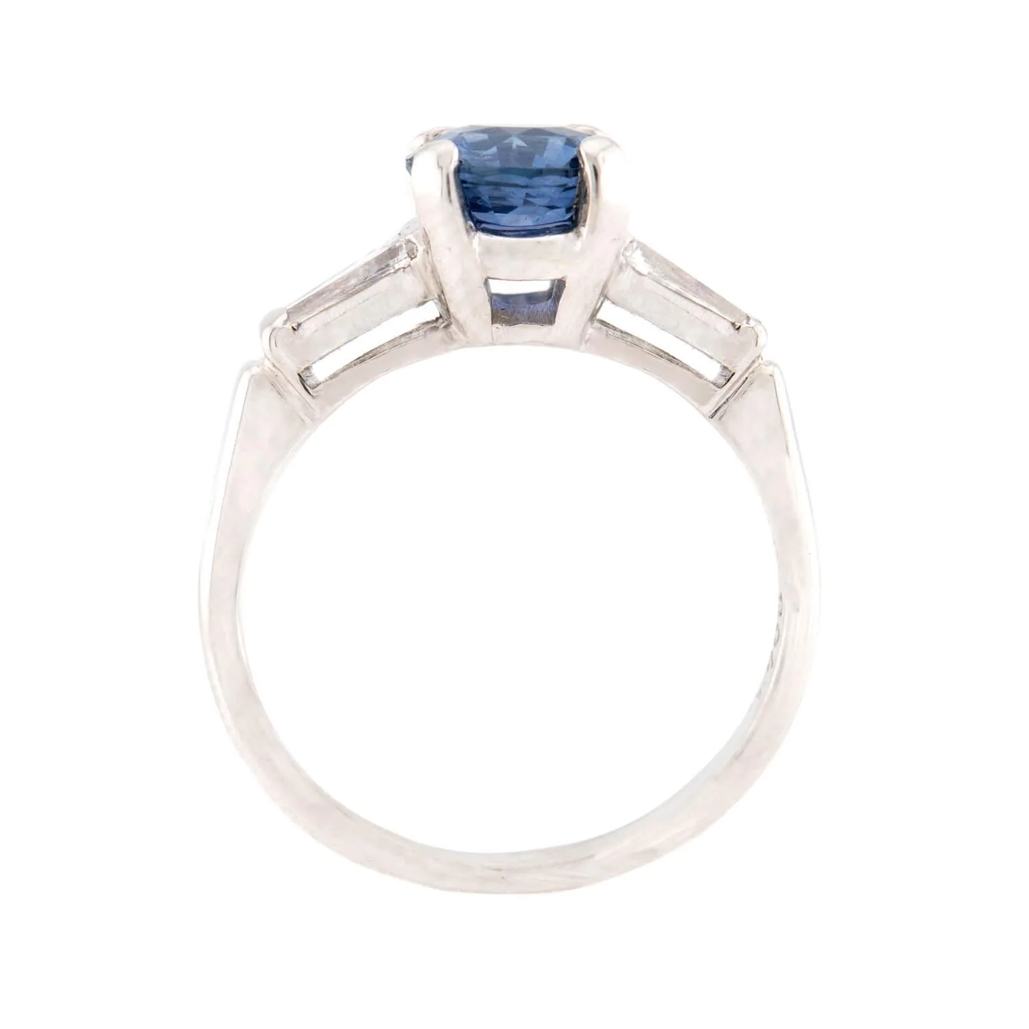 Vintage Platinum Sapphire and Diamond Engagement Ring 1.25ct - Image 4