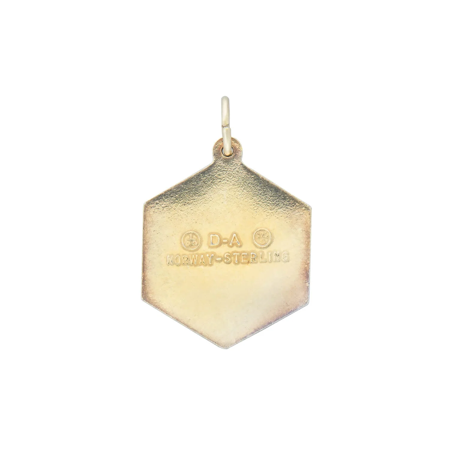 Vintage Sterling Gilt + Enamel Aries Zodiac Pendant - Image 3