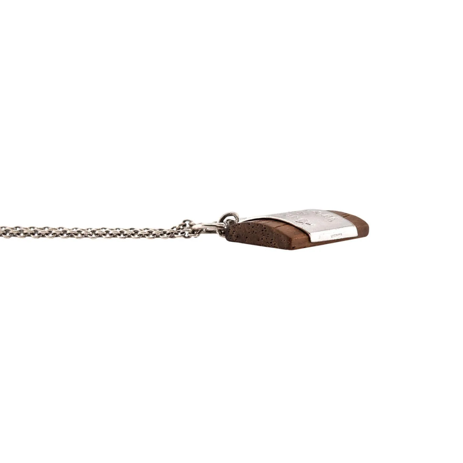Vintage Sterling Silver "Knock On Wood" Pendant Necklace - Image 3