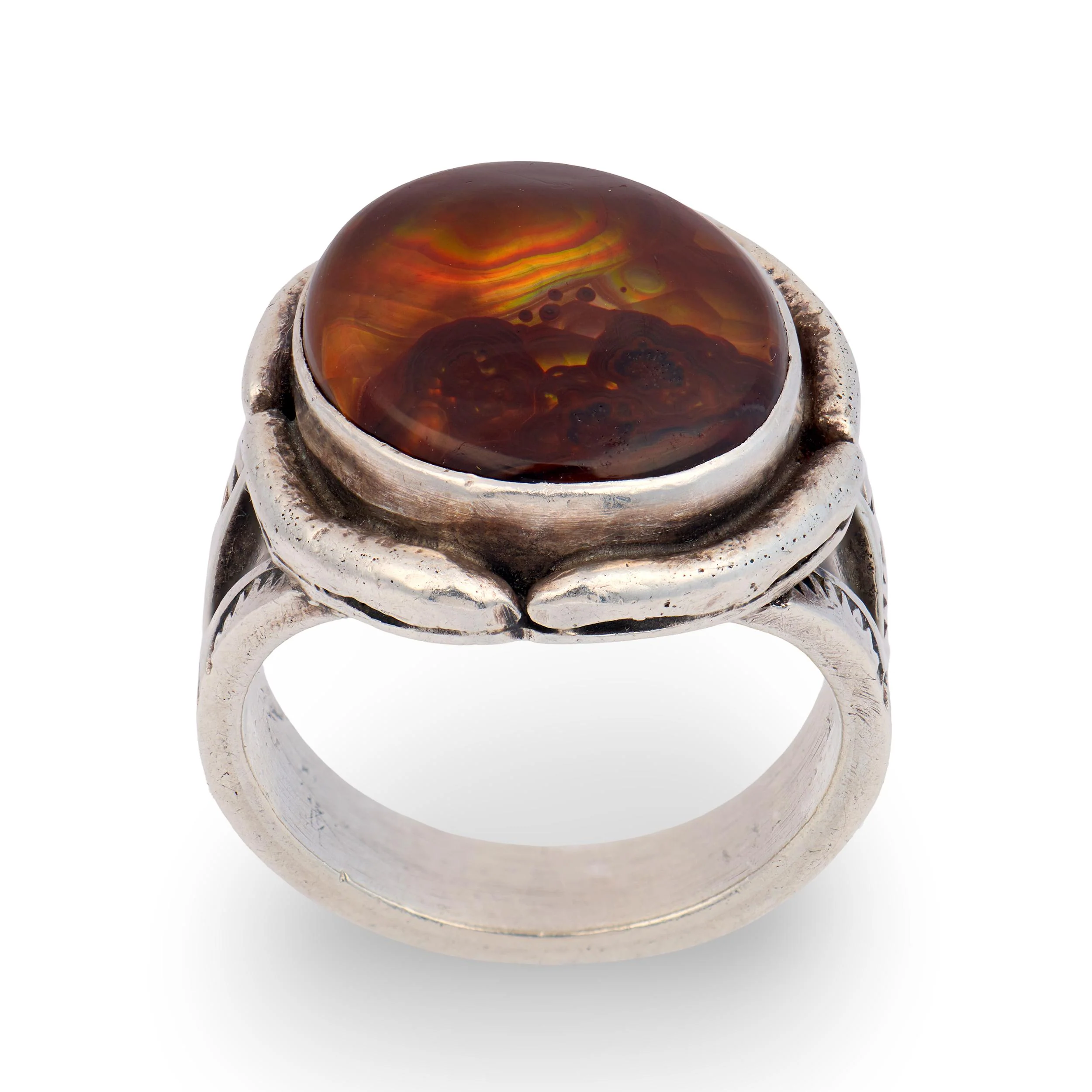 Vintage Sterling Silver Mexican Opal Ring - Image 4