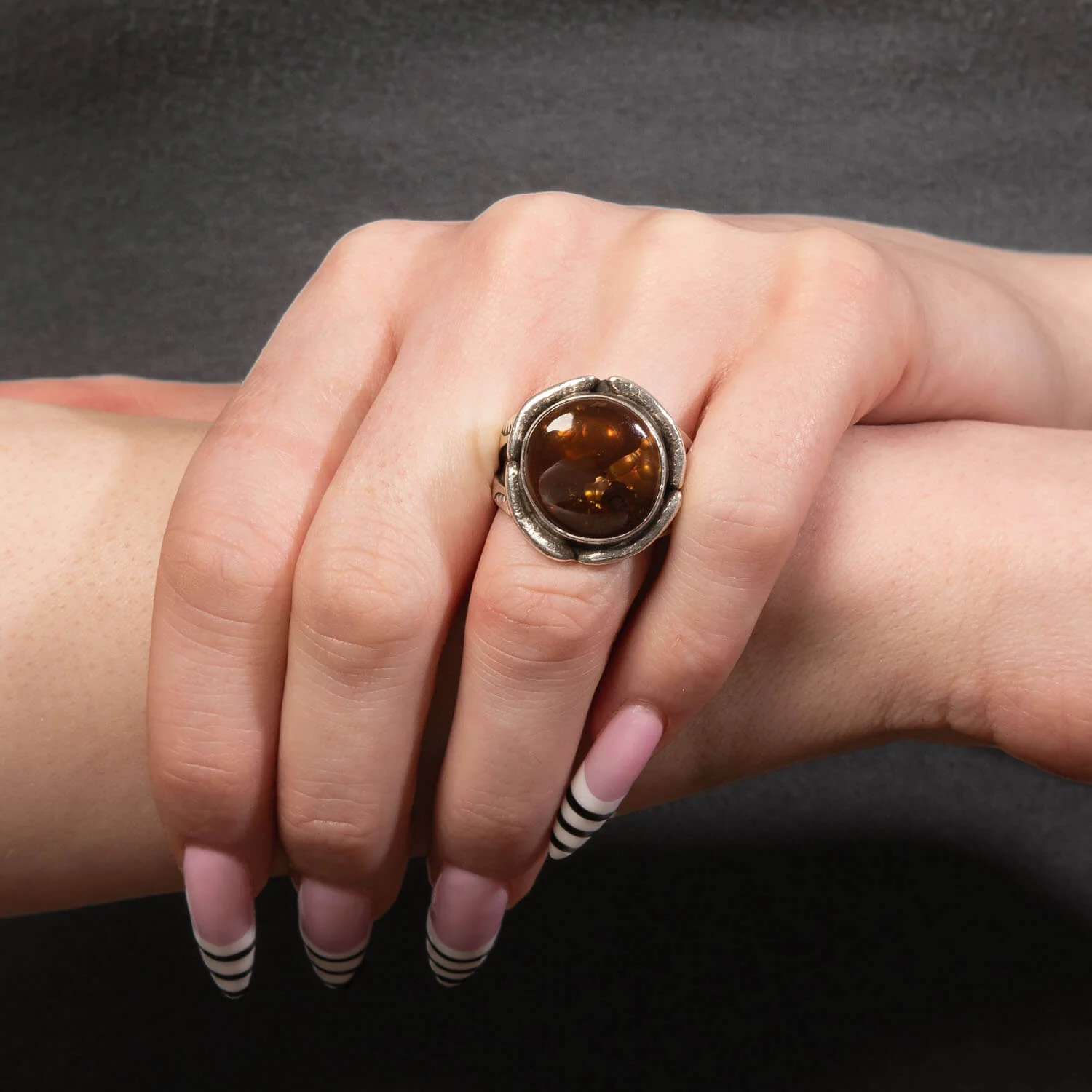 Vintage Sterling Silver Mexican Opal Ring - Image 6