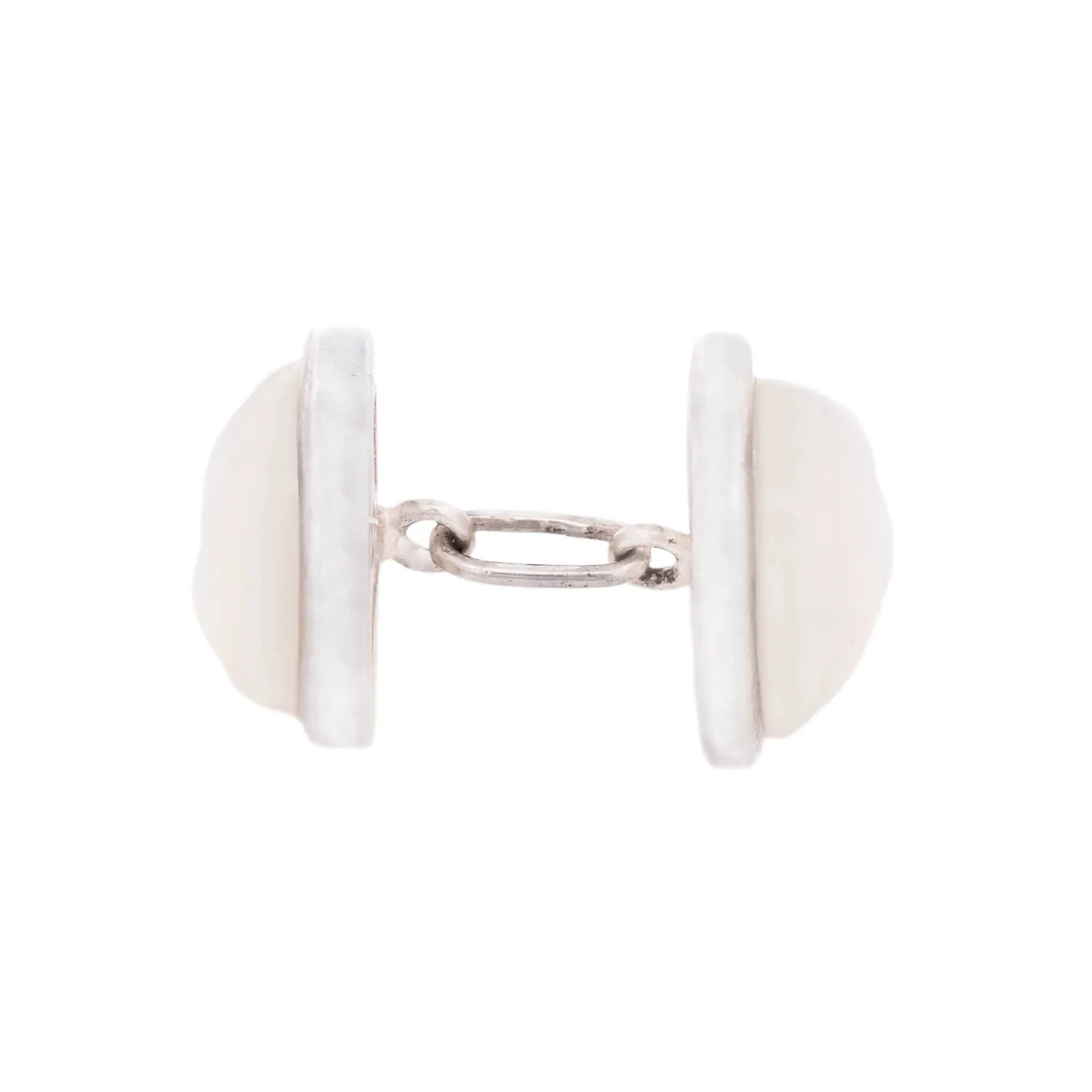 Vintage Sterling Silver Mother of Pearl "Man in the Moon" Cufflinks - Image 3