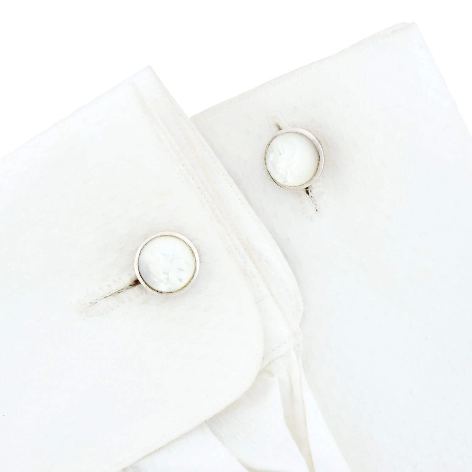 Vintage Sterling Silver Mother of Pearl "Man in the Moon" Cufflinks - Image 5
