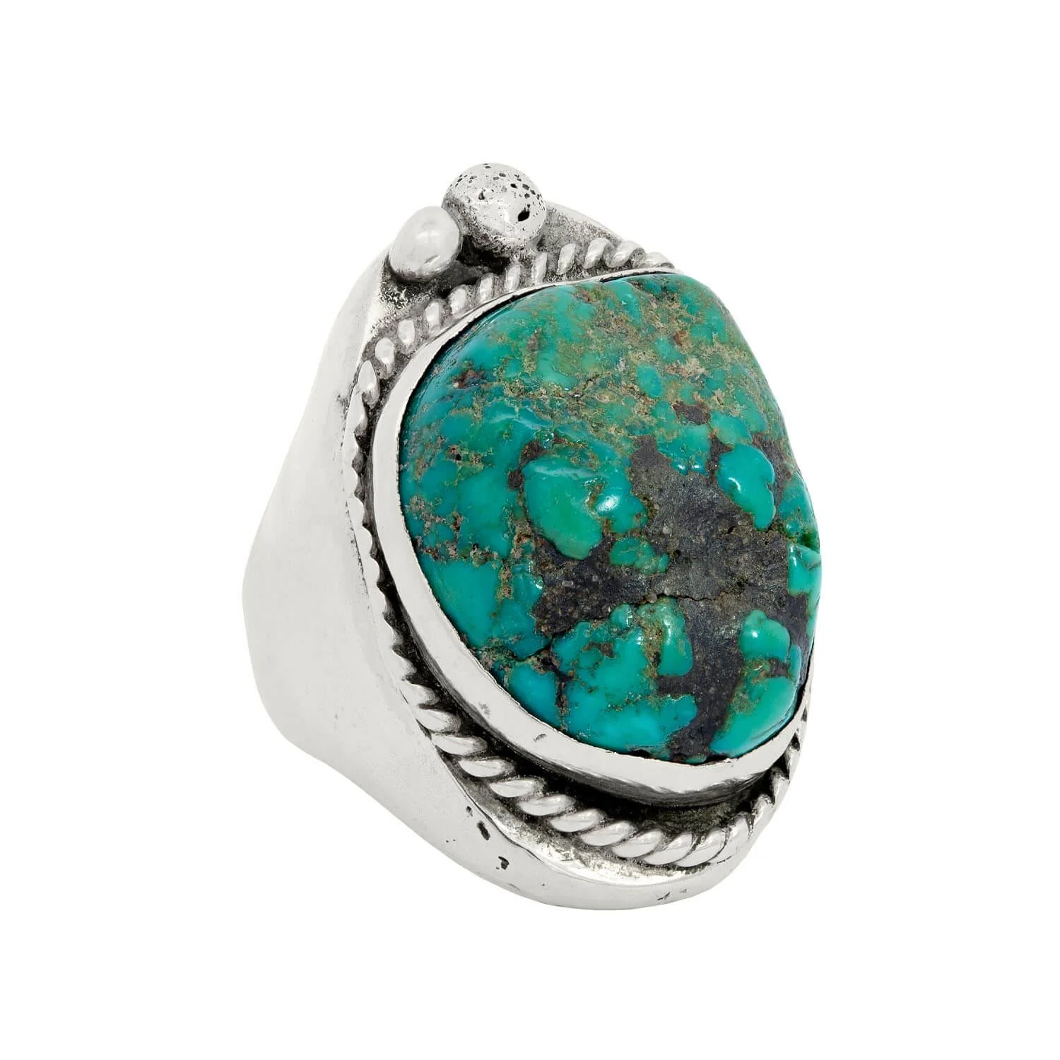 Vintage Sterling Silver Native American Turquoise Ring - Image 2