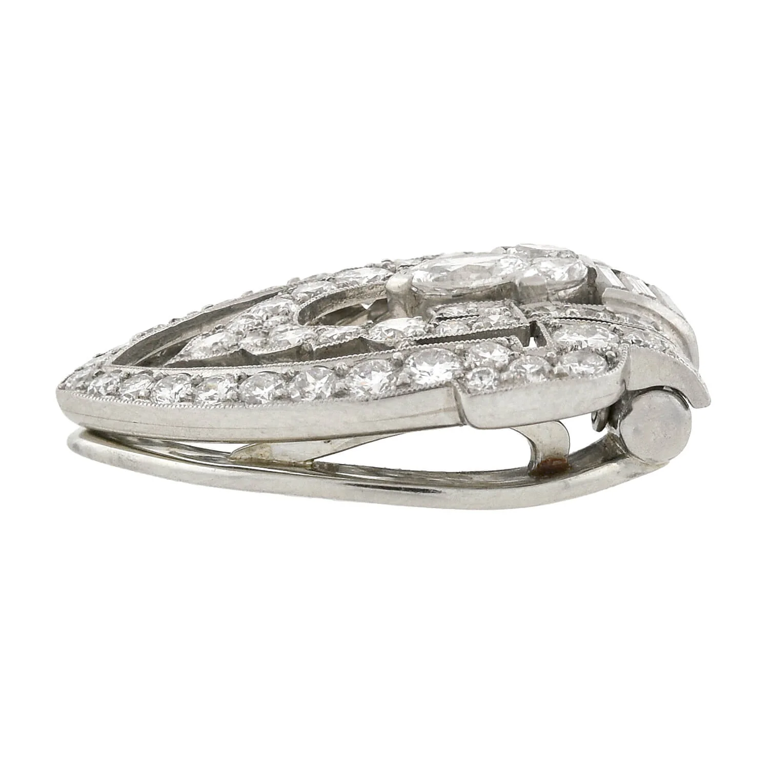 YARD Art Deco Platinum Diamond Encrusted Fur Clip 1.25ctw - Image 3