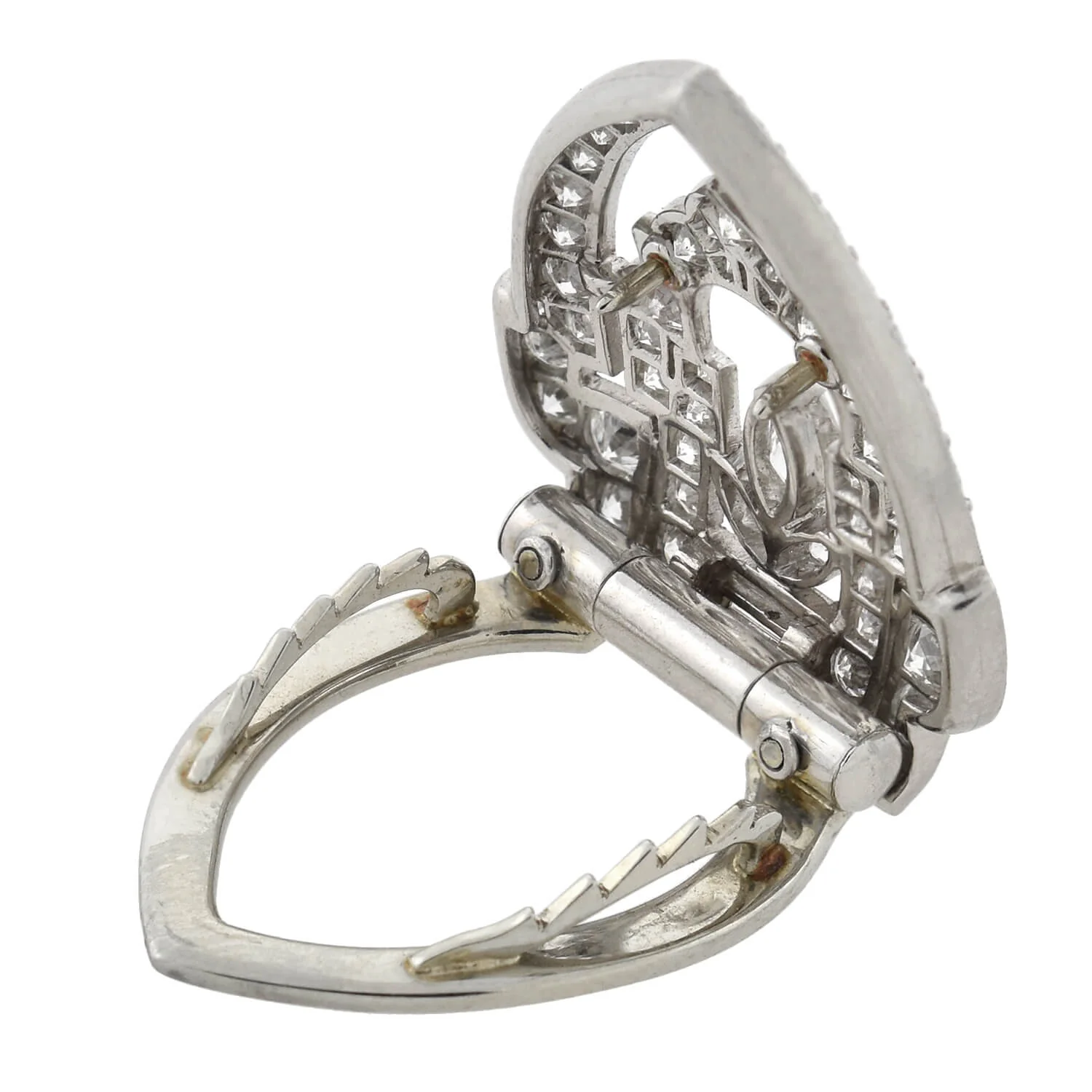 YARD Art Deco Platinum Diamond Encrusted Fur Clip 1.25ctw - Image 5