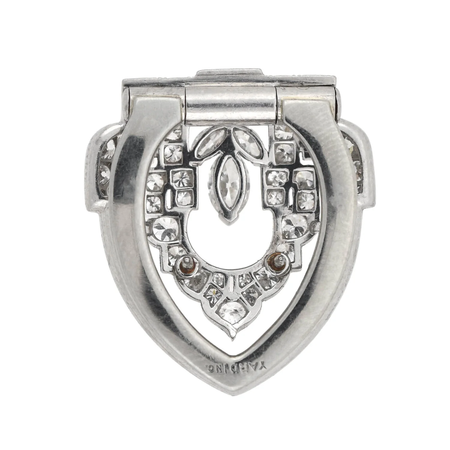 YARD Art Deco Platinum Diamond Encrusted Fur Clip 1.25ctw - Image 6